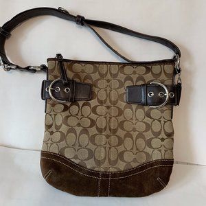 Authentic Coach Brown Signature Bag w/ Buckles